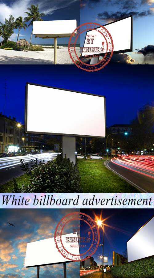 Stock Photo: White billboard advertisement