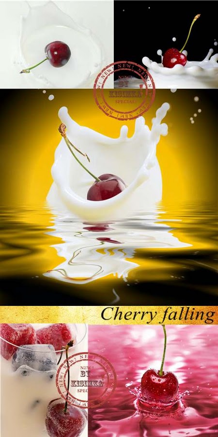 Stock Photo: Cherry falling