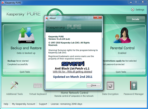 Kaspersky PURE 2 v 9.1.0.124 (a.b) + NEW ABLPatch v1.1