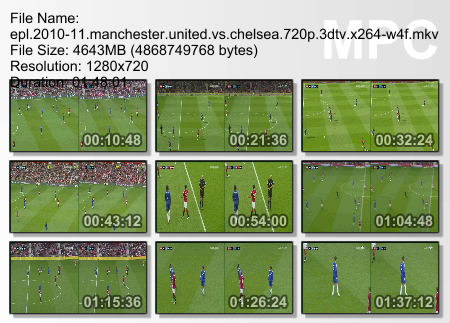 EPL 2010-11 Manchester United vs Chelsea 720p 3DTV x264-W4F EPL 2010-11 Manchester United vs Chelsea 720p 3DTV x264-W4F