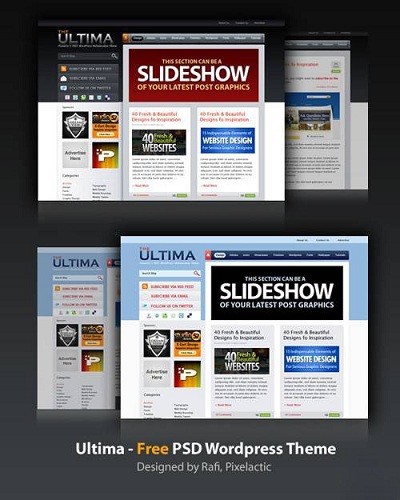 PSD Templates - Ultimata WordPress Blog Theme Layout