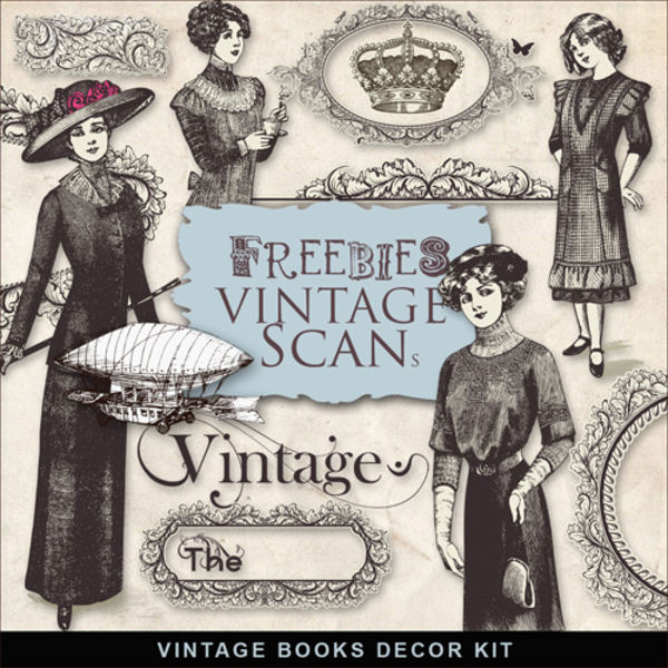 Scrap-kit - Vintage Books Decor