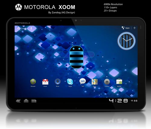 Motorola Xoom Tablet .PSD