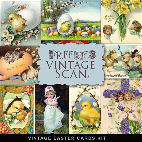 Scrap-kit - Vintage Easter Cards #4