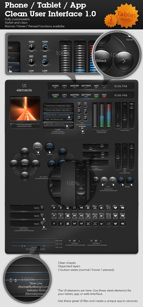 Phone App Clean User Interface - GraphicRiver