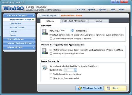 WinASO EasyTweak 3.0.2