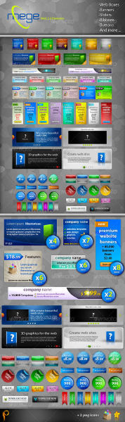 template psd box slider ribbon botton ribbon