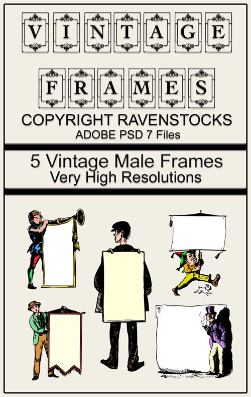 Vintage Male Frames - PSD