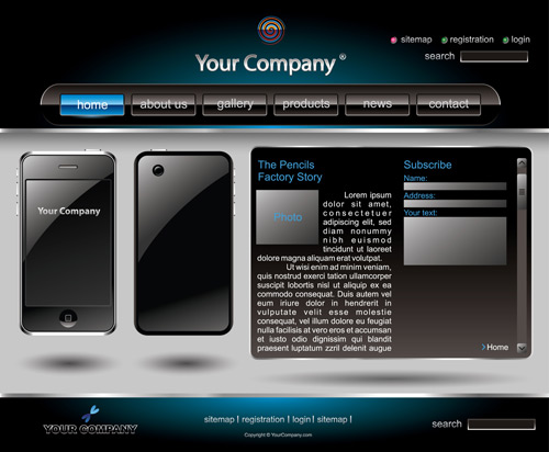 Shutterstock - Mobile Phone Website Template EPS