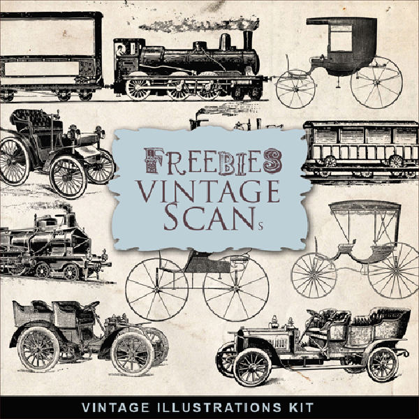 Scrap-kit - Vintage Transport Illustrations