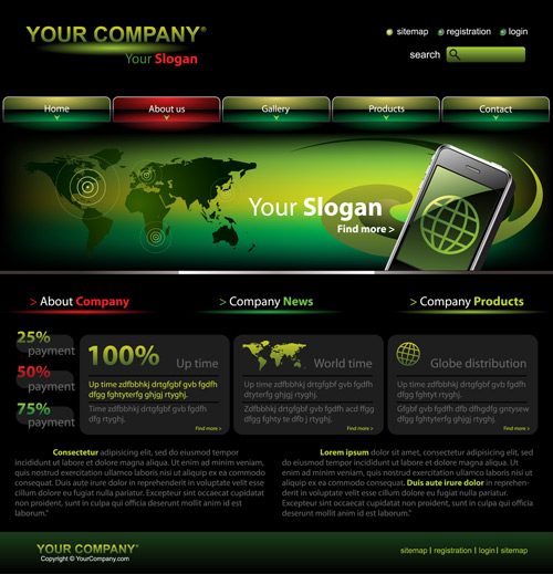 Shutterstock - Company Web Site Design Vector Template-2, EPS